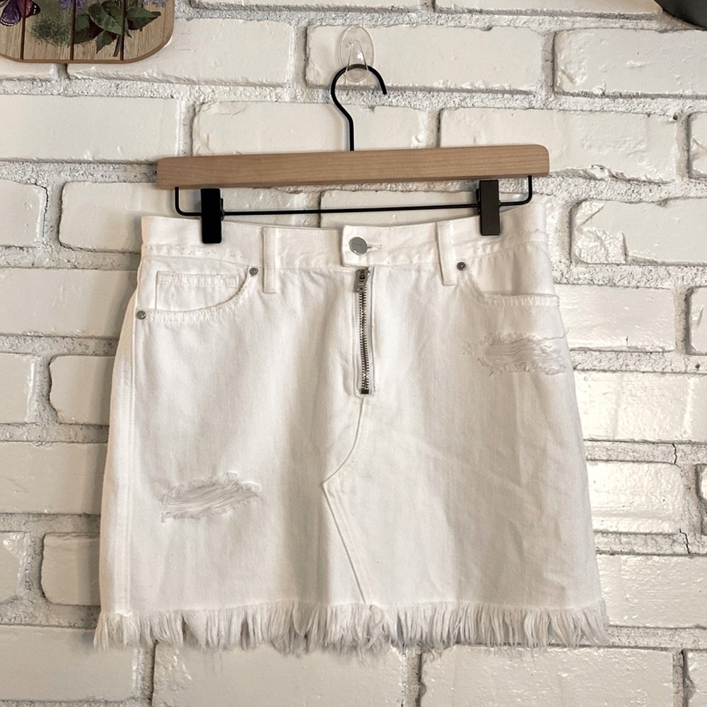 Sanctuary Denim white denim skirt ripped cute - Picture 1 of 6